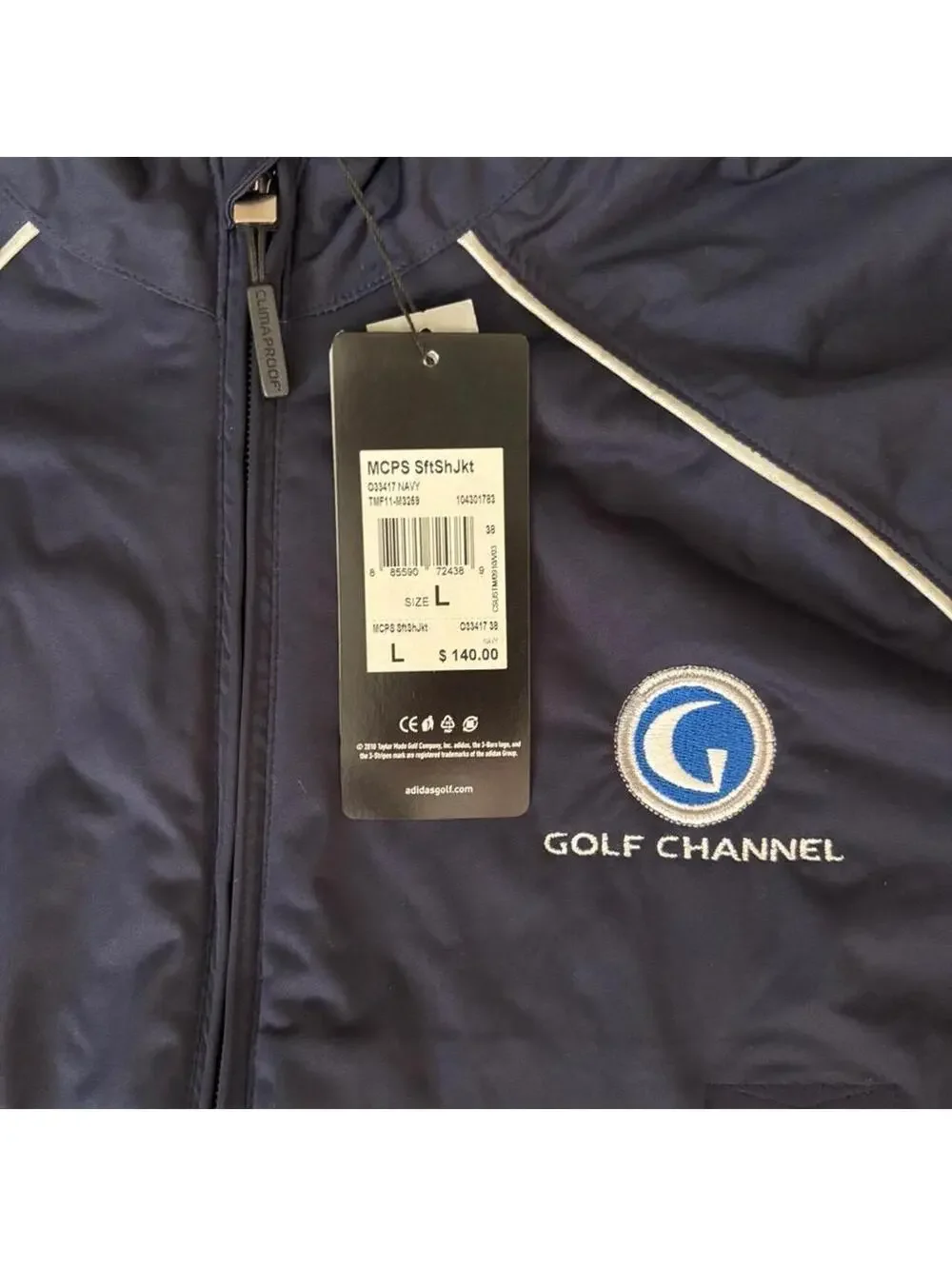 Adidas Golf Channel ClimaProof Soft Shell Jacket Men’s L Navy NWT